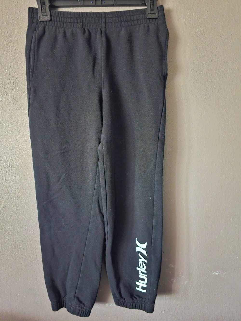 Hurley Black Sweatpants with White Logo